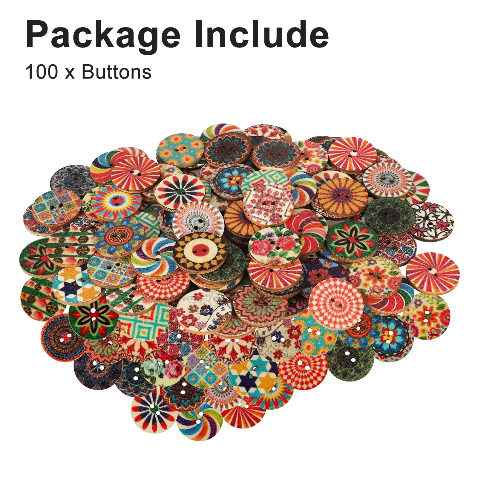 SEWACC 100Pcs Wooden Buttons House Decorations for Home Buttons for Crafts  Kids Retro Home Decor Vintage Home Decor Kids Decor Hand Decor Wooden Decor