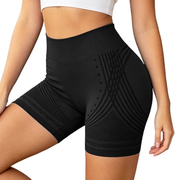 Women's Yoga Shorts High Waist Control Butt Lifting Seamless Compression Workout Shorts For Running Gym Training
