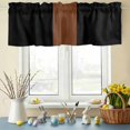 thumbnail image 6 of Valances for Windows Minimalist Color Block Ethnic Art Rod Pocket Short Curtain for Bathroom Living Room Bedroom Modern Brown and Black Stripe 1 Panel 42x12in, 6 of 9