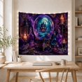 thumbnail image 5 of Crystal Ball with Haunted House and Full Moon, Eerie Gothic for Goth Decor Fans, Mystical Home Decor, Halloween Gift, Tapestry Wall Hanging for Bedroom and Dorm, 5 of 7