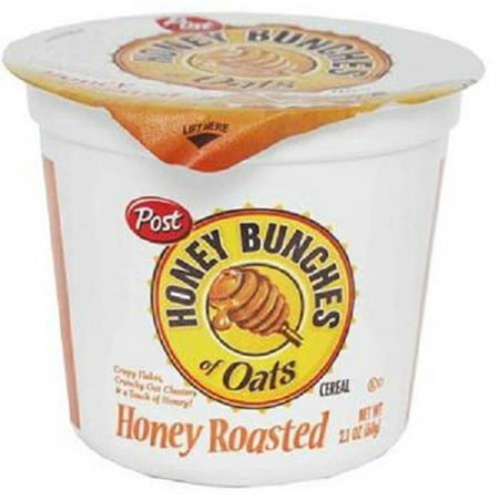POST HONEY BUNCH OF OATS CEREAL IN CUP HONEY ROASTED 2.1 oz Each ( 6 in a Pack (Best Oats In India)