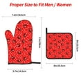 thumbnail image 3 of Oven Mitts and Pot Holders 4 Piece, Red Ladybugs On White Dotted High Heat Slip Resistant Oven Mitt and Trivets Set Kitchen Oven Glove Pot Holders for Cooking Baking Grilling, 3 of 7