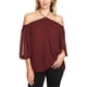 thumbnail image 1 of 1.STATE Blusa de punto transparente para mujer, roja, mediana 1.STATE Tejer, 1 of 1