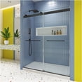 thumbnail image 3 of JERFIT 60" x 74" Matte Black Bypass Shower Door with Soft-Close System, 5/16" Tempered Glass & Anti-Leak Design, 3 of 10