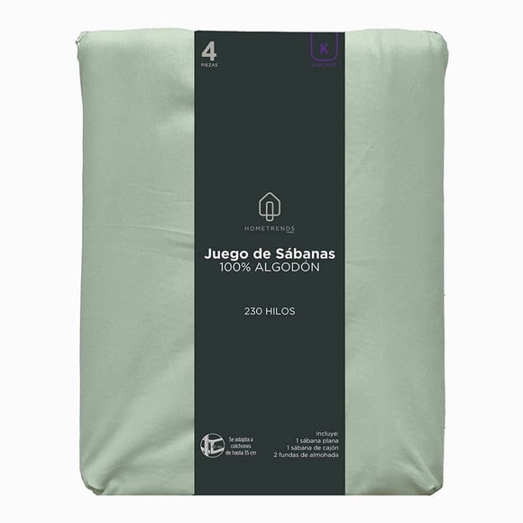Juego De Sábanas Hometrends Verde 3 Piezas King Size