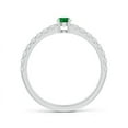 thumbnail image 2 of ANGARA Natural Classic Solitaire Emerald Promise Ring with Pave Diamonds in 14K White Gold for Women (Size-3.5mm) | May Birthstone, Anniversary, Jewelry Gift for Women | Natural Emerald Ring, 2 of 9