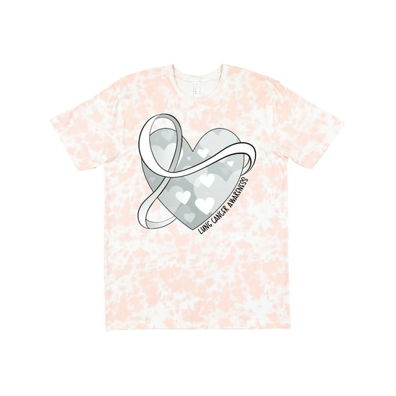 Inktastic Lung Cancer Awareness White Ribbon Around Heart T-Shirt