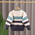 thumbnail image 4 of 2025 Enfants Filles Garçons Motif Col Rond Manches Longues Chandail Décontracté Tricoté Pulls Hauts 2-10 Ans Bleu, 4 of 7