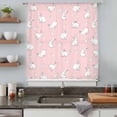 thumbnail image 4 of Easter Bunny Sheer Curtains 54 Inches Long, Cartoon Carrots Cute Rabbits Sketch Pink Light Filering Curtains, Breathable Simi Curtain Privacy Drapes for Kitchen Bathroom Small Window Treatment, 4 of 9