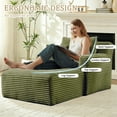 thumbnail image 5 of FFH 65.4" Chaise Lounge Indoor, Modern Corduroy Fabric Indoor Lounge Chair, Sleeper Sofa for Living Room, Small Space, Green, 5 of 10