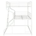 thumbnail image 6 of Full XL Over Twin XL Over Queen Size Triple Bunk Bed, Metal Triple Bunk Bed Frame with Long and Short Ladder, Bunk Beds for 3 with Sturdy Slat Support, White, 6 of 7
