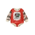 thumbnail image 1 of Faithtur Barboteuse Décontractée Automne pour Bébés Filles Garçons Manches Longues Imprimé Arbre de Noël Léopard Patchwork Combinaison, 1 of 8
