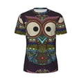 thumbnail image 5 of Wukai Boho Owl Print Men's Short-Sleeved Mesh T-Shirt,Quick-Dry Short Sleeve Workout T-Shirt-X-Small, 5 of 8