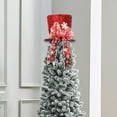 thumbnail image 4 of HLONK Leg Red Tree Top Hat Fabric Bow Compression Folding Christmas Tree Top Hat, 4 of 5