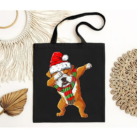 vintage Dabbing English Bulldog Christmas Xmas Dab Dance Dog Lover Tote Bag Gift-TH40786