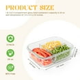 thumbnail image 5 of GPED Glass Food Storage Container with Lids, 3 Pack 34 Oz Meal Prep Containers, 1 & 2 & 3 Compartment Lunch Container, Airtight Bento Box with Leak Proof Locking Lids, Microwave and Dishwasher Safe, 5 of 7