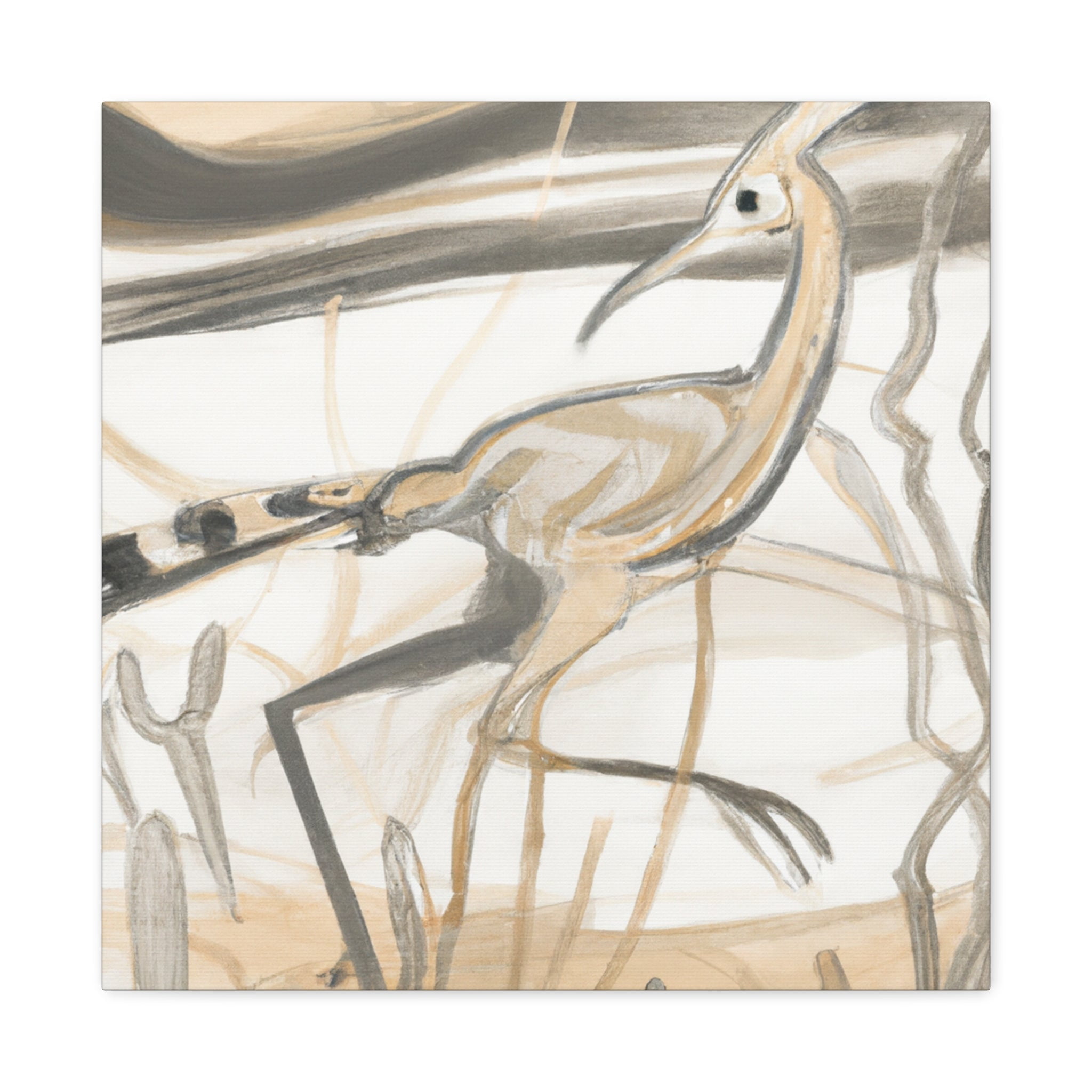 "Roadrunner's Art Nouveau Scene" - Canvas