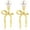 Gold, variant on Small Bow Drop Dangle Earrings for Women 14K Gold Plated Cute Mini Heart Pearl Stud Earring Jackets for Women