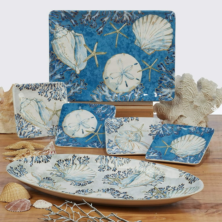 Playa Shells 16-Piece Coastal Dinnerware Set Service for