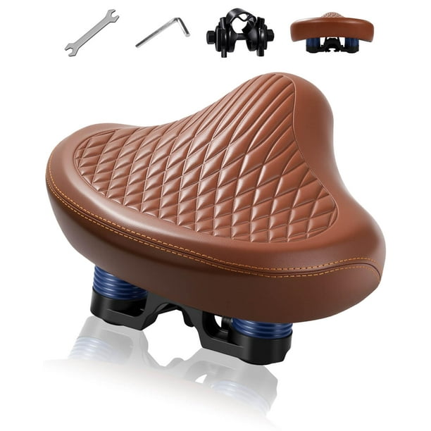 Asiento de bicicleta Yopinat, ancho y suave, acolchado, vintage, 26 x 23 x 12 cm