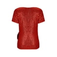 thumbnail image 4 of Cilsoka Womens Sequin Tops 2026 Ruffle Sleeve Sparkly Shirt, Glitter Party Blouses Dressy Concert Disco Outfits, 4 of 6
