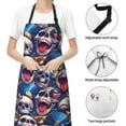 thumbnail image 6 of Pofeuu rock Skull blue record Print Waterproof Apron with Pockets Adjustable Cooking Aprons Kitchen Bib for Baking Household Cleaning, 6 of 8
