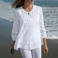 thumbnail image 4 of Womens Tops Womens Plus Size Tops Long Sleeve Shirts Blouses Lace Pleated Tunic Tops, 4 of 5