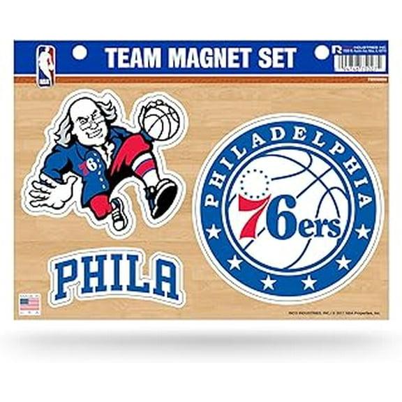 76ers Die Cut Team Magnet Set Sheet, 8.5 x 11"