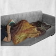 thumbnail image 6 of Fantasy Soft Flannel Fleece Throw Blanket, Surreal Lost Black Cat Deep Dark in Forest with Mystic Picture Artwork Print, Cozy Plush for Indoor and Outdoor Use, 60" x 80", Orange Brown, by Ambesonne, 6 of 6