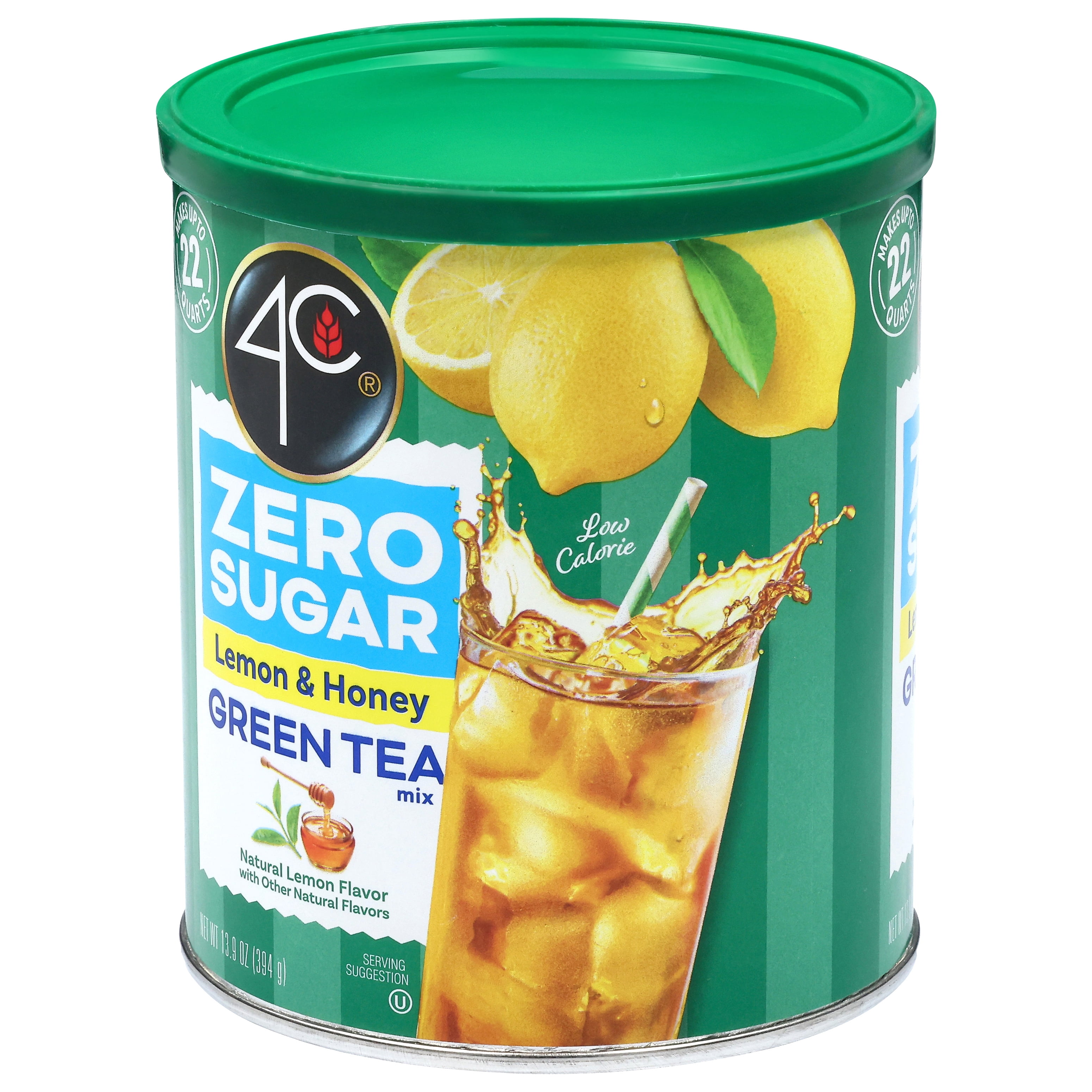 4C Low Calorie Green Tea Antioxidant Iced Tea Mix, Lemon Flavored