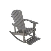 W Unlimited SW2007DG Zero Gravity Adirondack Rocking Chair with Built-in Footrest, Dark Gray