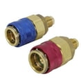 thumbnail image 1 of 2Pcs Car Air Quick Coupler Connector R134A High Low Side Red Blue Conversion Adapters Couplers with Colored Knobs for Auto AC Diagnosis Charging Evacuation, 1 of 7