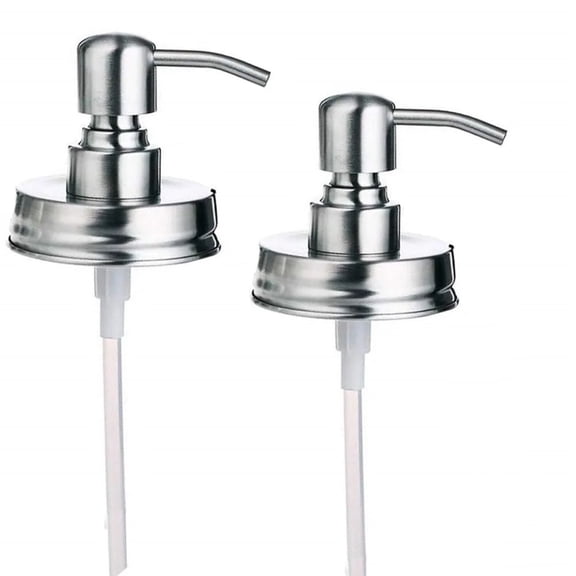 2Pcs Mason Jar Soap Dispenser Lids with Pumps Lotion Dispenser Lids Leakproof Rustproof Hand Soap Pump Lids