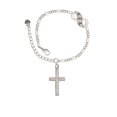 thumbnail image 2 of Delight Jewelry Stainless Steel Proverbs 31:25 - She is Clothed Engraved Cross - Silver-tone Paw Infinity Link Chain Bracelet, 6"+2" Extender, 2 of 3