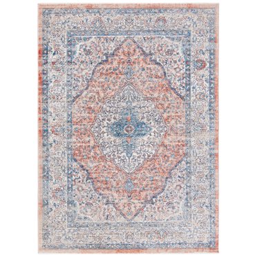 SAFAVIEH Madison Faris Oriental Area Rug, Beige/Orange, 5'3" x 7'6"