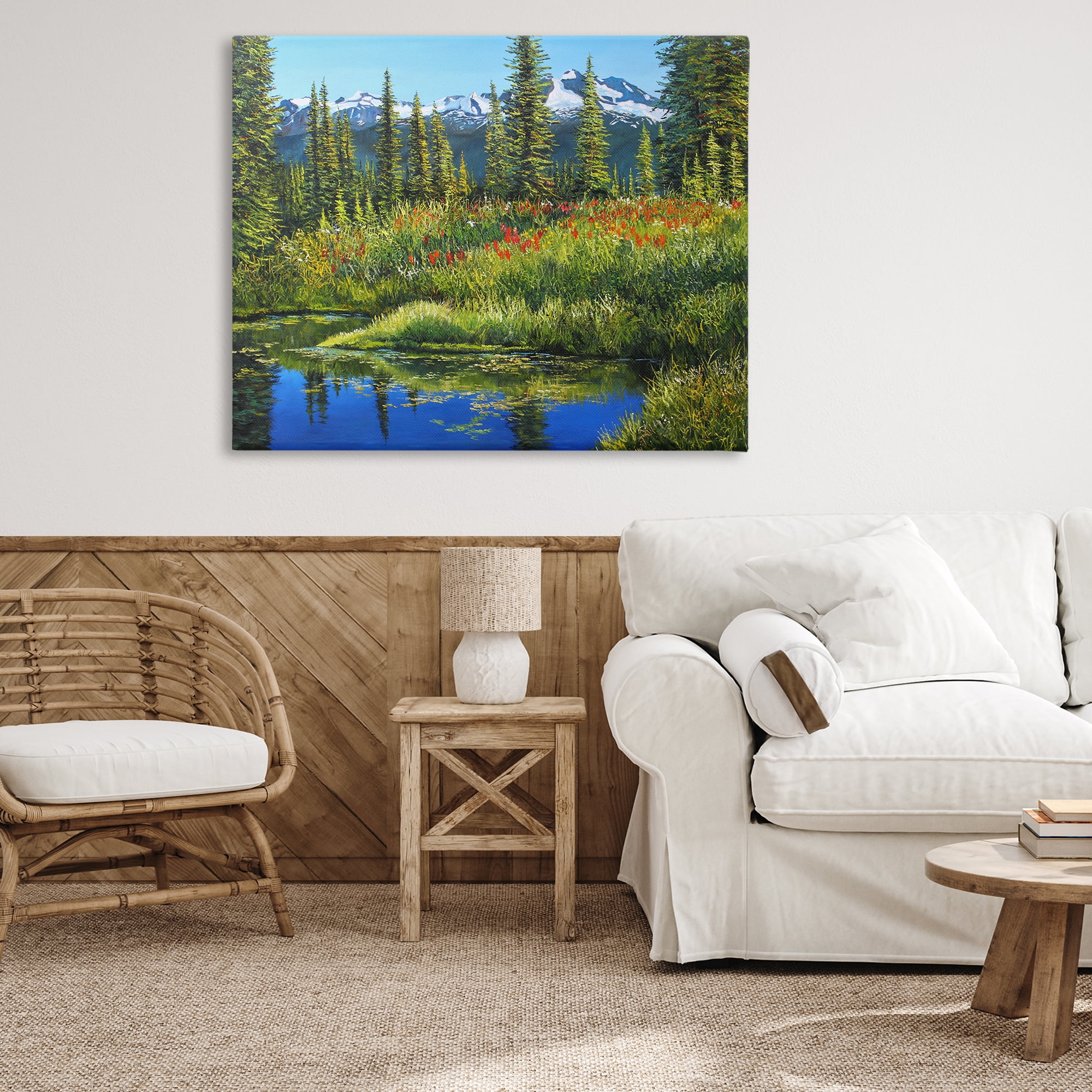 Stupell Industries High Country Summer Landscape & Nature Painting Wrapped Canvas Art Print Wall Art, 48 x 36