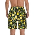 thumbnail image 3 of Naloa Lemon Fruits Flowers Leaves Men's Beach Shorts, Surfing shorts, Swim trunks, Quick Dry Swim Trunks for Surfing Beach Fun - Large, 3 of 9