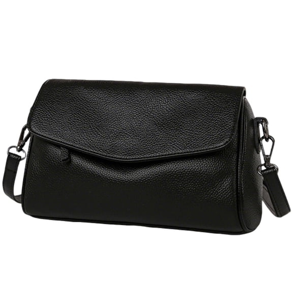 URSOFINE Genuine Leather Crossbody Bag for Women Flap Over Shoulder Handbag Multi-Pocket Small Hobo Purse for Daily Use