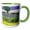 Green/White, variant on 3drose, Usa, Washington, Sequim, Lavender Field in Full Boom., 11oz Two-tone Yellow Mug