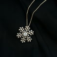 thumbnail image 3 of Rosec Jewels Certified Moissanite Snowflake Necklace for Women - with Chain - D-VS1 Quality - Gift for Christmas, 14K Yellow Gold, 3 of 7