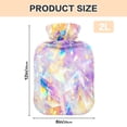 thumbnail image 3 of 2L Hot Water Bottle with Soft Velvet Cover PVC Hot Water Bag for Pain Relief Long-Lasting Warmth Abstract Rainbow Colors, 3 of 8