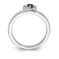 thumbnail image 2 of Sterling Silver Stackable Expressions Created Sapphire Heart Ring - Size 5, 2 of 3