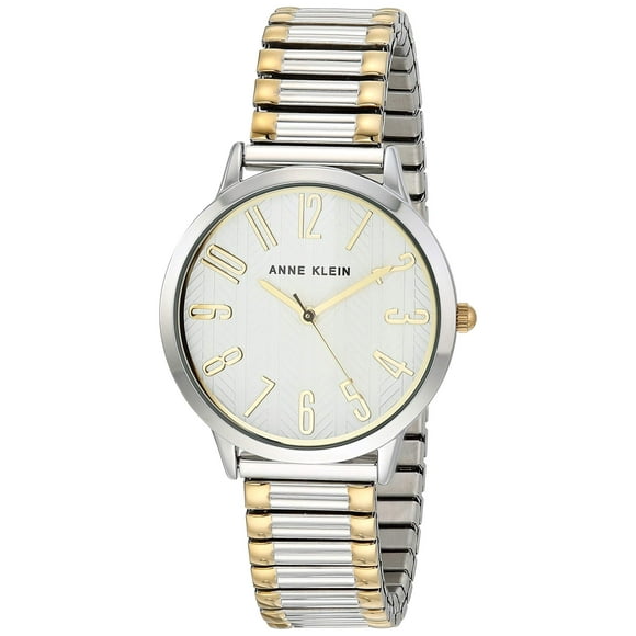 Anne Klein Reloj de vestir de cuarzo japonés para mujer con correa de acero inoxidable plateado 16 (Modelo: AK/3685SVTT)
