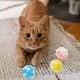 thumbnail image 2 of KAKOWELY 3 pelotas de peluche para gatos, juguete de autodiversión para gatos, juguete masticable para gatos, pelota masticable para gatos con campana, 2 of 5