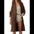 thumbnail image 1 of Cárdigan para Mujer, Grueso, Abierto, de Punto Holgado, de Gran Tamaño, para Otoño, Moderno, para Abrigo Marrón M, 1 of 7