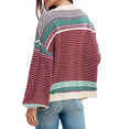 thumbnail image 5 of Long Sleeved Fall V-neck Colorful Striped Print Casual Knit Cardigan Coat, 5 of 6