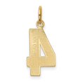 thumbnail image 3 of Diamond2Deal 10k Yellow Gold Medium Polished Number 4 Charm Pendant for Women (L- 0.87 inch, W- 0.36 inch), 3 of 6