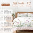 thumbnail image 6 of Spring Wildflowers Comforter Set Full Size, Pink Morocco Blue Flower Plant Country Soft Bedding Set for Man Woman, 4 Pieces Duvet Cover Set with Fitted Sheet, 2 Pillowcases, 6 of 9