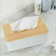 thumbnail image 2 of Tapa de caja de pañuelos de madera para pañuelos desechables, caja de pañuelos rectangular de madera para almacenamiento en tocador de baño, encimera, tocador de dormitorio, mesita de noche, escritor JAMW Sencillez, 2 of 5