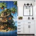 thumbnail image 6 of Summer Fruit Kingdom Shower Curtain for Bathroom with 12Hooks, Polyester Fabric Thick Shower Curtain Washable Waterproof Curtain, 6 of 8
